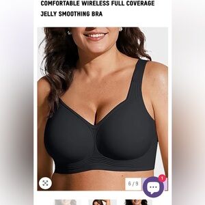 Comfortable Wireless Full Coverage jelly smoothing Black Bra NWT
